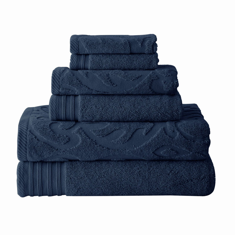 Ensemble de 6 serviettes en coton égyptien, Bleu