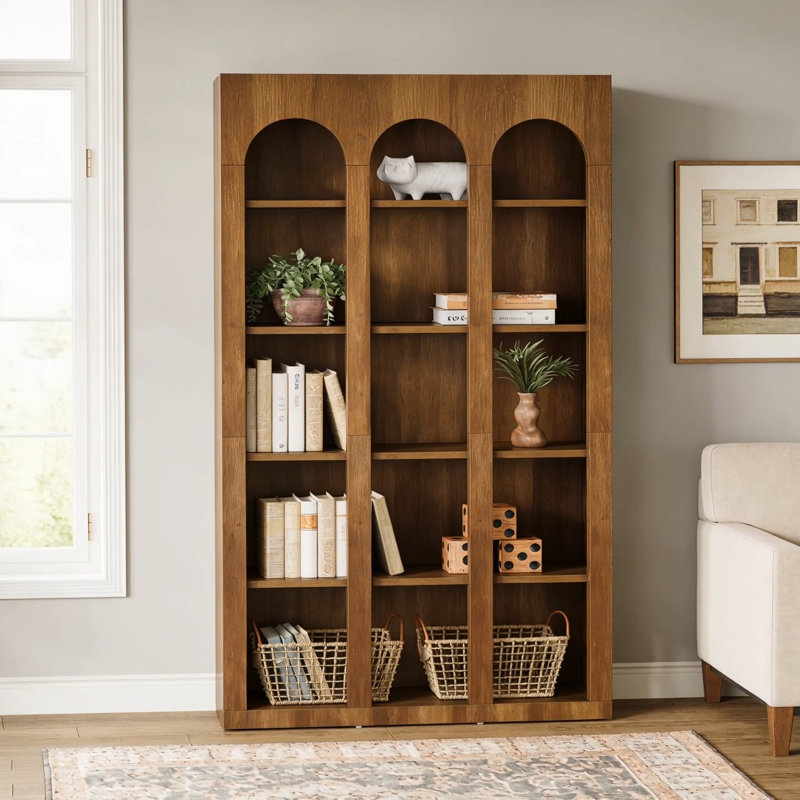 Bibliothèque en bois 70,8 ", étagère de rangement à 5 niveaux