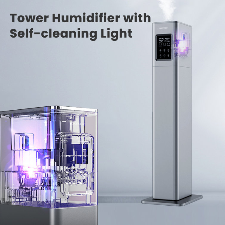 FRONG 3.96 Gallons Cool Mist Steam Tower Humidifier with Adjustable  Humidistat for 1076 Cubic Feet
