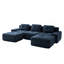 Canapé modulaire en forme de U de 117 po pour salon modulaire en tissu velours côtelé de 117 po avec siège profond et repose-pieds mobile, passepoil perlé, conception sans assemblage, conception antidérapante-766378958