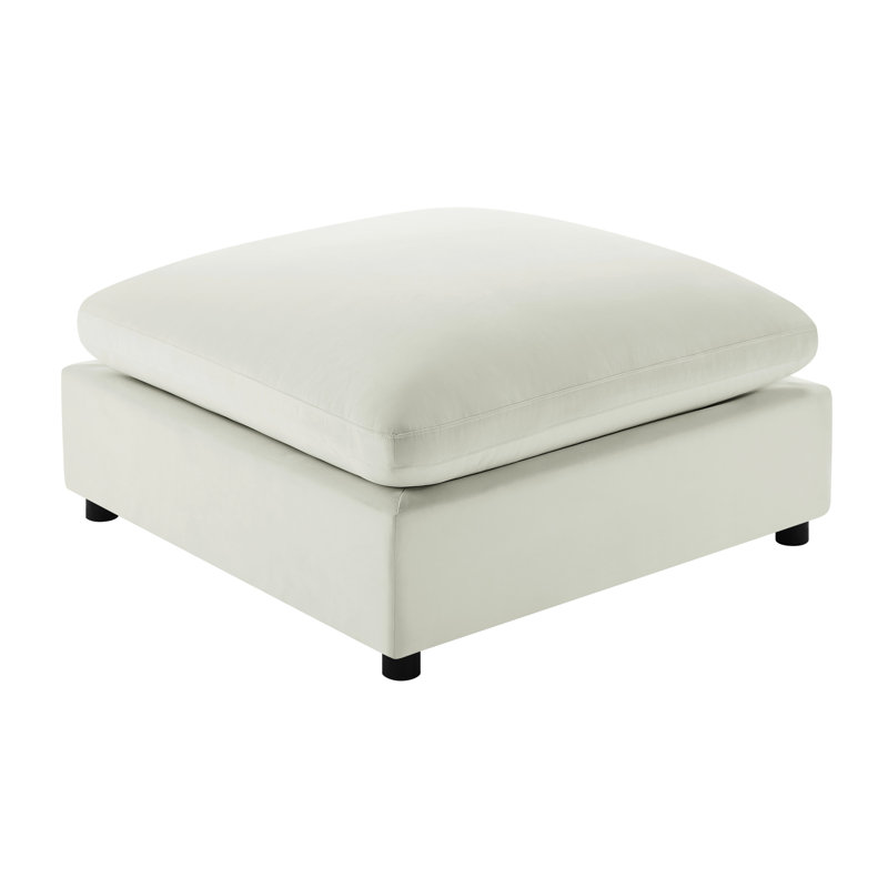 Caylie Ivory Fabric Ottoman