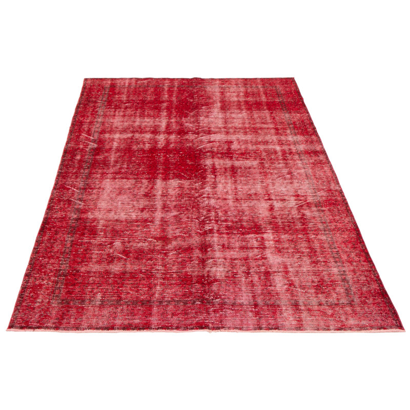 Tapis rouge foncé en laine noué à la main de conception unique 2000 pi 5 pi 11 po x 9 pi 8 po Odena