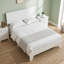 Full Size Bed Frame, Modern Platform Bed with Headboard, No Box Spring Needed White-629471433-629471439
