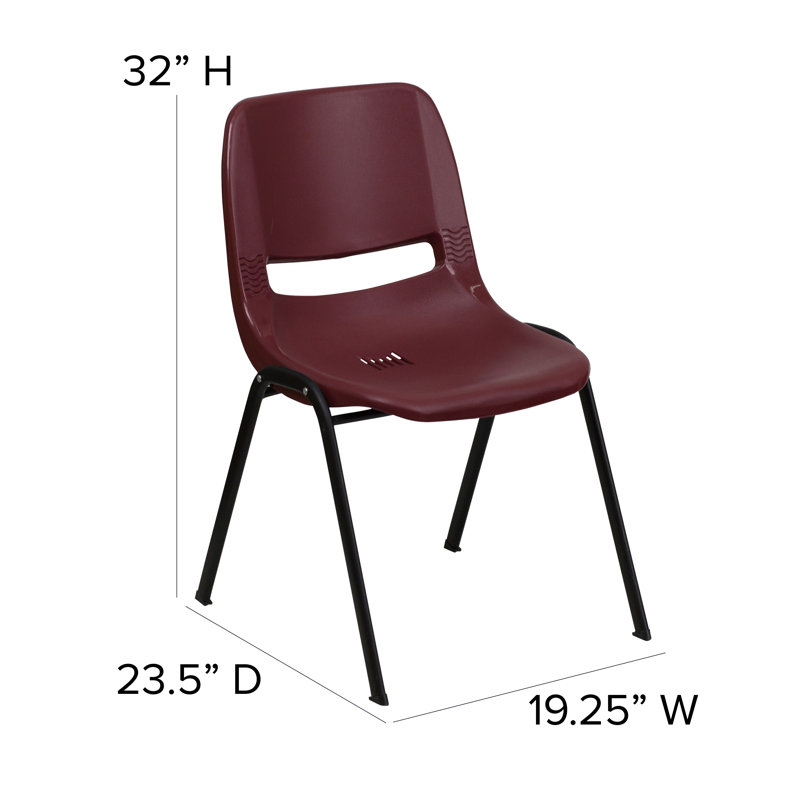 Chaises d'école Keaton, Noir, Noir avec siège et dossier rembourrés, 30