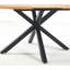 Table extensible avec plateau et pieds en métal pour divers espaces domestiques, 120 / 160X120x75cm, aspect chêne teinté, expérience d'assemblage facile au bureau, couleur facile à entretenir
