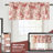 Toile Linen Lined Valance Double Layer Thermal Room Darkening Blackout Window Valance Curtain for Kitchen Bathroom Farmhouse French Country Vintage Printed Pattern Single-297130270-297130268