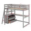 Lit mezzanine simple avec bureau et tablettes-980139249