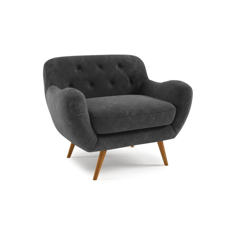 Jefferson Upholstered Armchair, Dark Grey