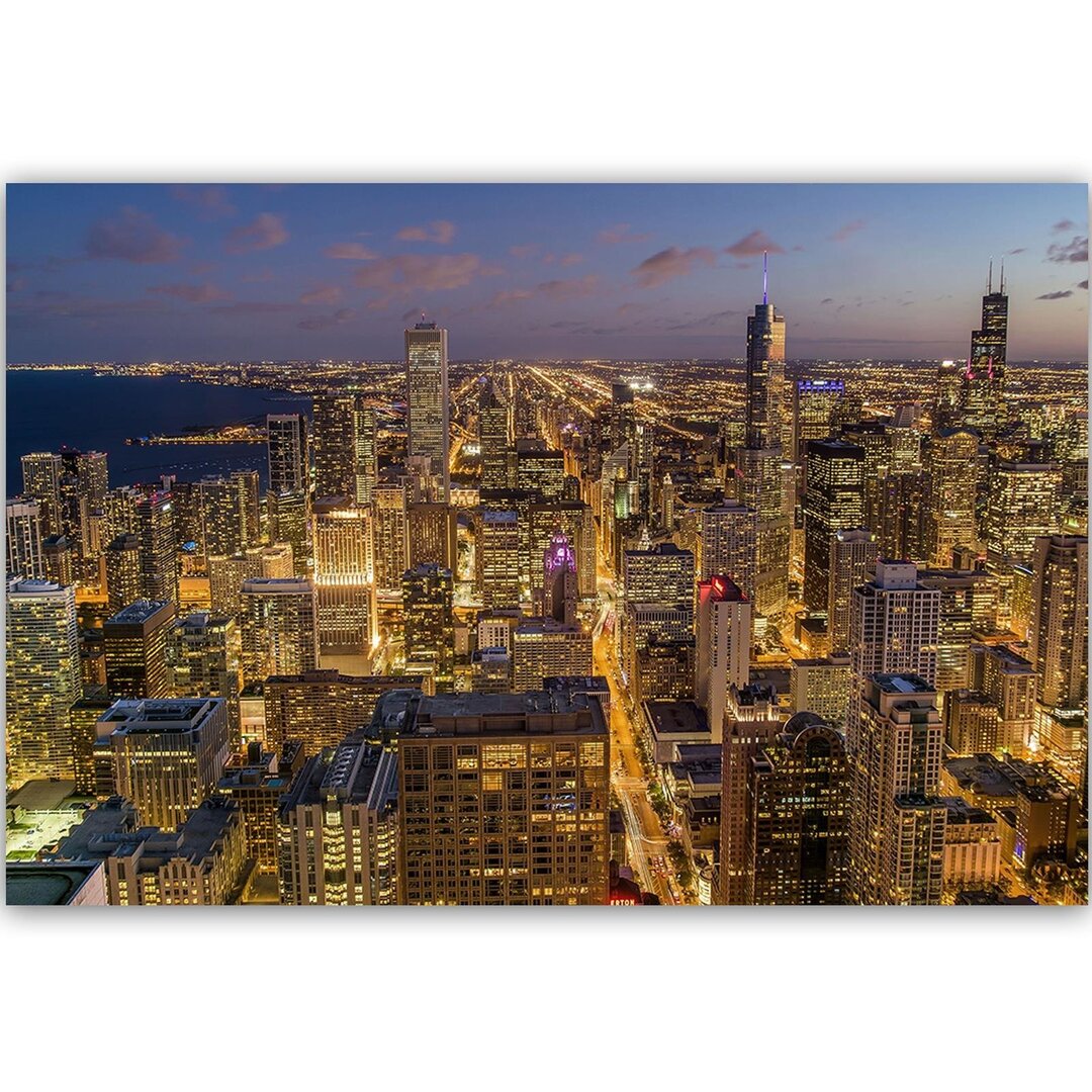 Leinwandbild Chicago bei Nacht