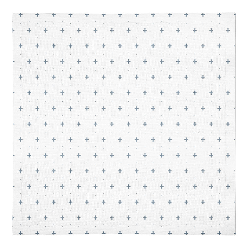 Serviette rectangulaire en coton, Bleu / blanc