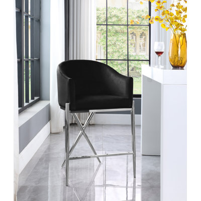Niko Upholstered Counter Stool with Metal Frame