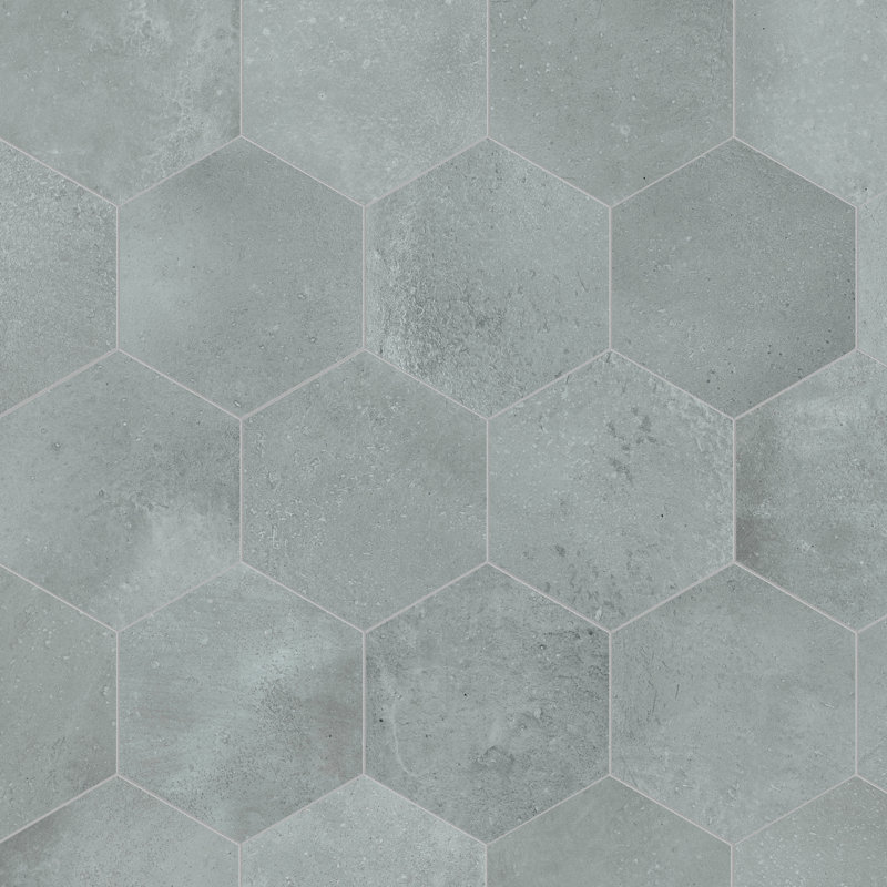 Atlas hexagonal 8 5/8 po X 9-7 / 8 po Carreau de porcelaine pour plancher et mur, Gris