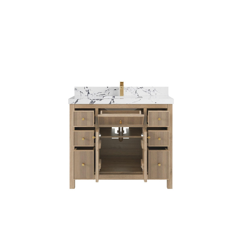 Ensemble de meuble-lavabo simple 42 po avec plateau Rivertown, Viola nuit
