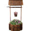 Pot à fleurs en bois rustique avec jardin suspendu