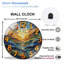 Horloge murale vitrail avec vue sur l'océan - Horloge murale moderne en verre 12 po
