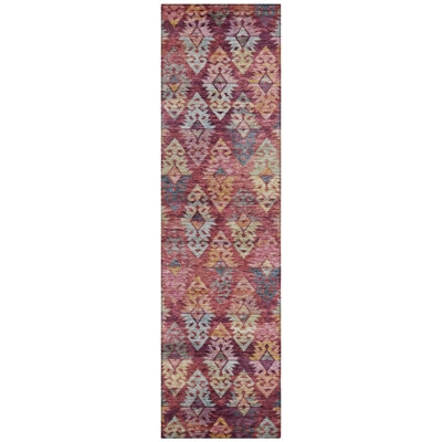 Helissa Orange Washable Indoor-Outdoor Rug - 