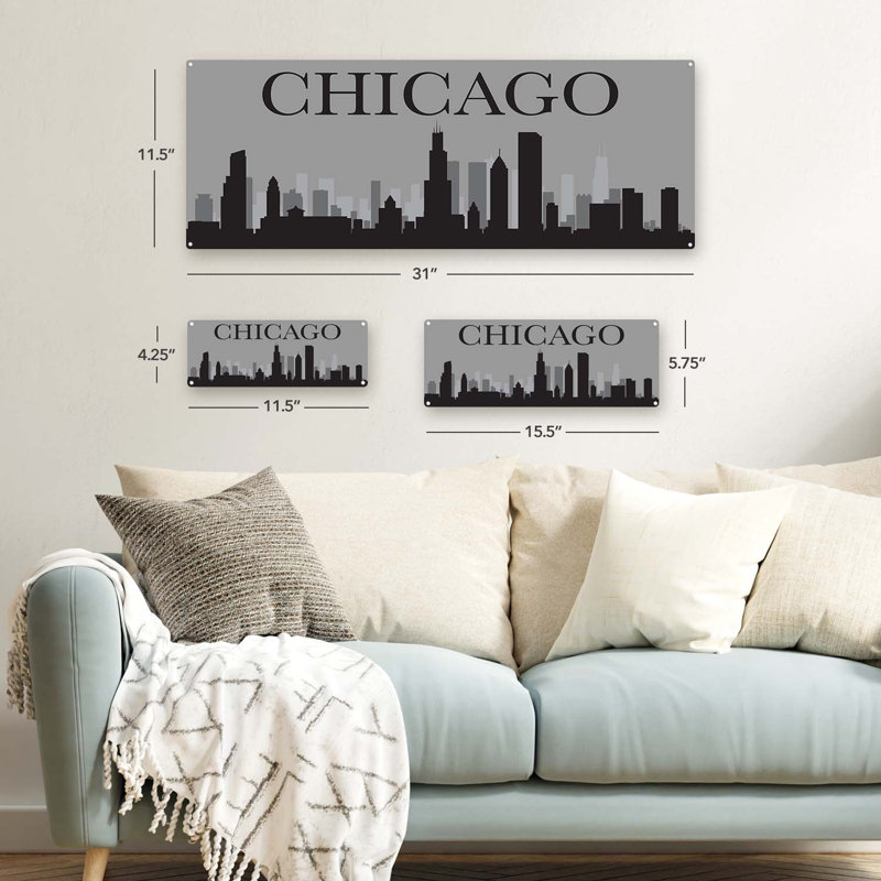 " Chicago Skyline Metal Sign "