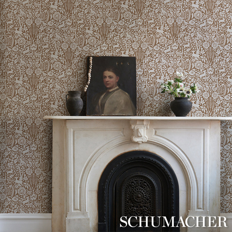 Deerfield Wallpaper, Brown