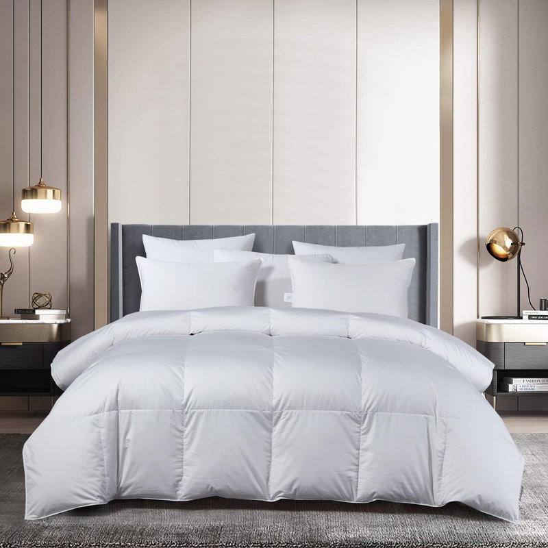 Sateen Cotton European Goose Down Comforter - All Seasons, Twin