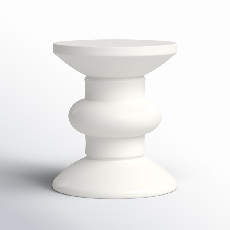 Dali Outdoor Round Side Table, White