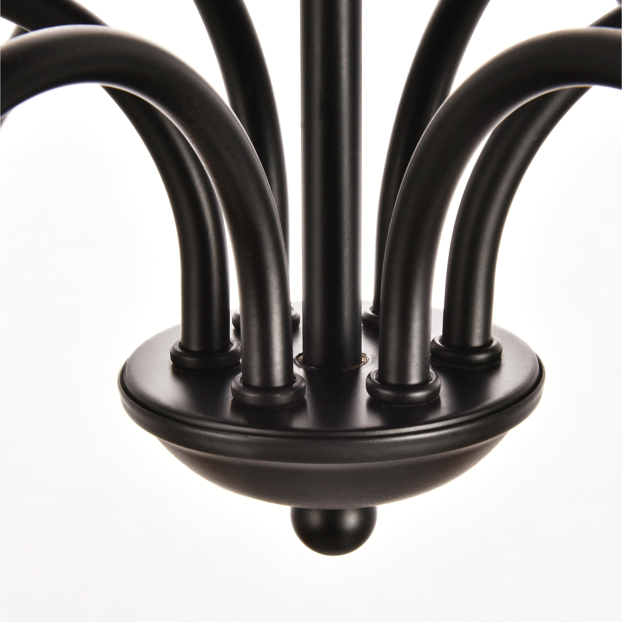 Ableton 6 - Light Candle Style Classic / Traditional Chandelier, 18" H x 30" W x 30" D, Matte Black