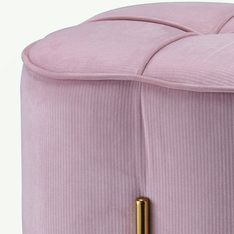 Repose-pieds rond rosé et doré Blush