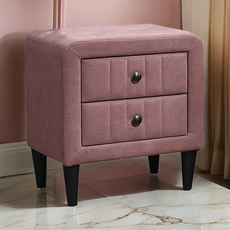 Table de chevet 2 tiroirs Healy, Rose