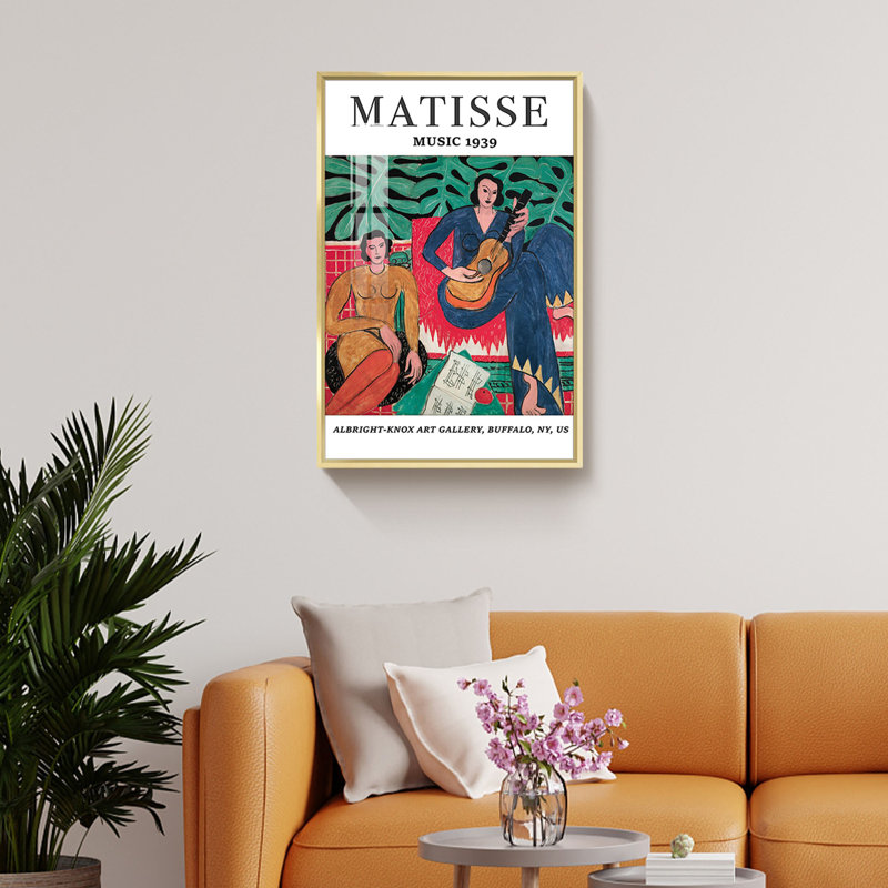 «Matisse Artwork» par Henri Matisse, reproduction d'art sur toile, H 24 po x l 16 po x P 1,3 po, Encadrement doré