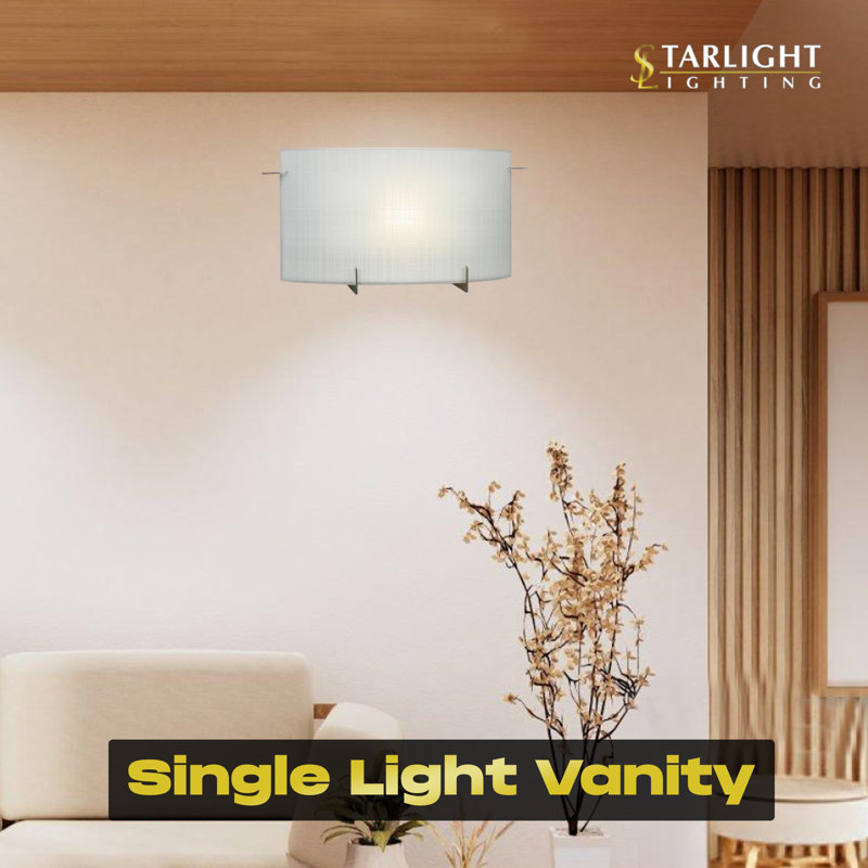 "Meuble-lavabo à une lumière Galaxy Lighting - Finition étain élégant avec verre de lin givré"