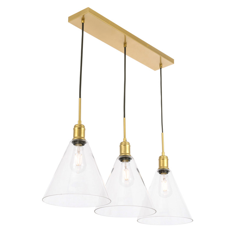 Sturm 3 - Light Kitchen Island Pendant, Brass