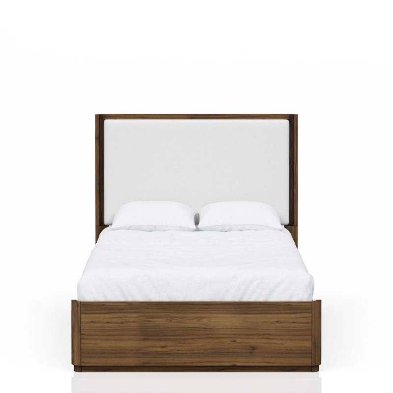 Grand lit tapissier en noyer (seulement lit)