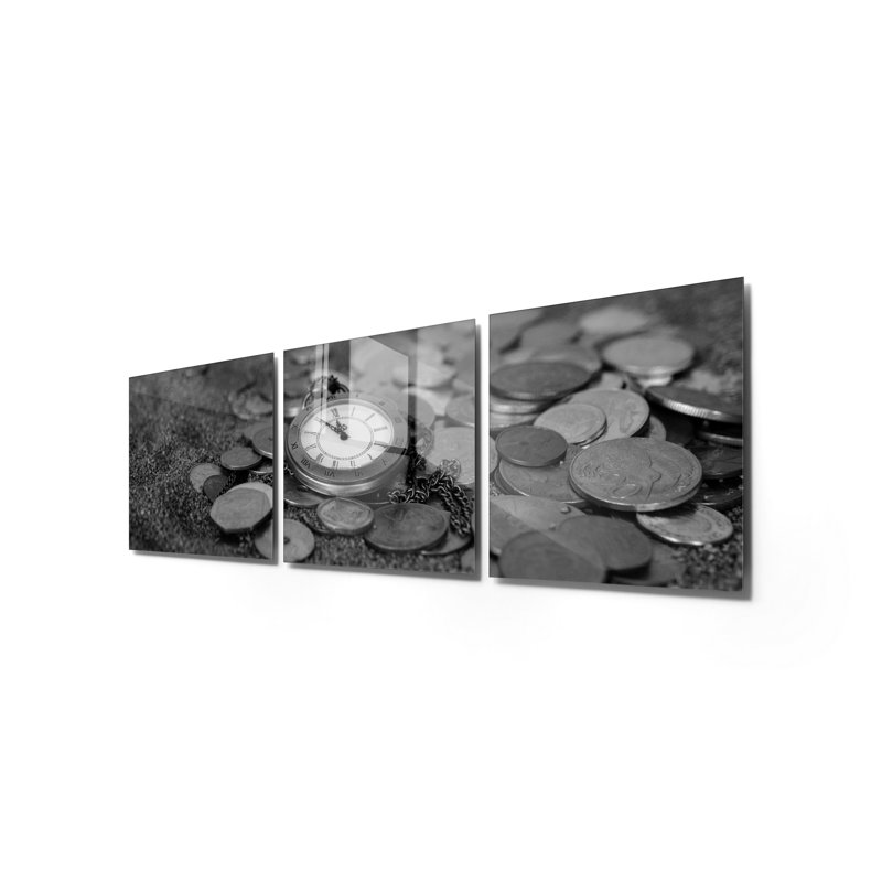 3 Piece No Frame Print on Glass, 40cm H x 40cm W x 0.4cm D
