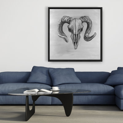 «Grayscale Aries Skull» sur toile