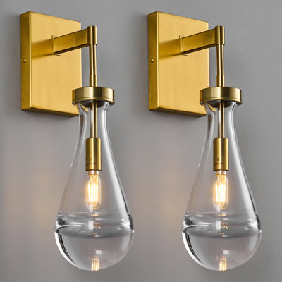 Modern Glass Wall Lighting Raindrop Wall Sconces Glass Bathroom Sconces Indoor Vanity Light Wall Lamp For Bedroom Living Room Stair