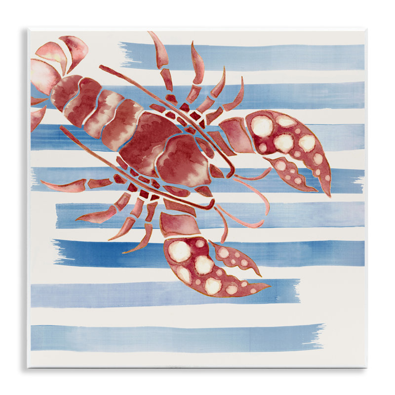 Plaque murale rayée et à pois griffes homard, design par Eli Jones