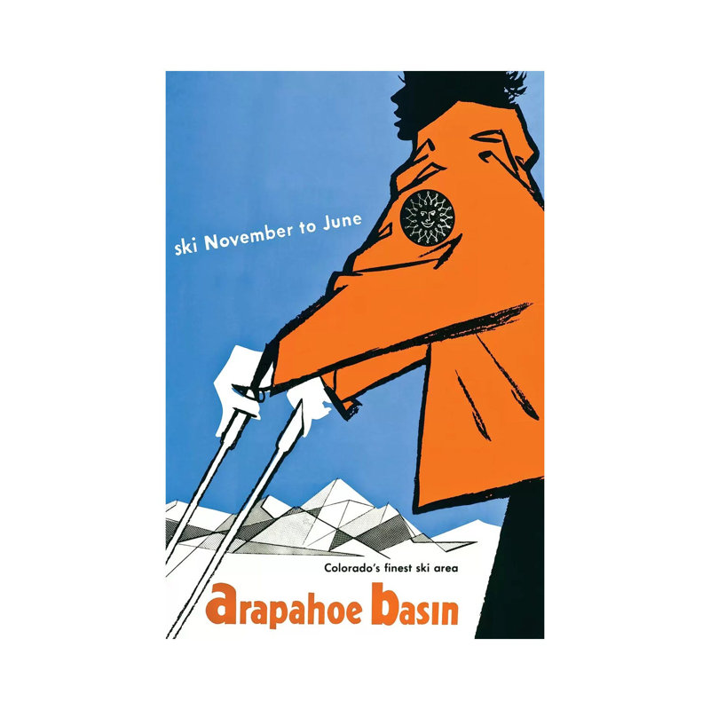 Ski Arapahoe Basin Colorado by Vintage Apple Collection - Wrapped Canvas Print, 20.32 cm H x 30.48 cm W