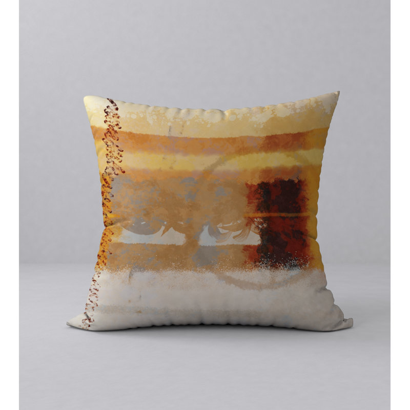  Housse de coussin carré et insert, 18" x 18", Rouge / brun / orange