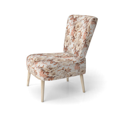 Chaise d'appoint rembourrée bohémienne et éclectique Vintage Florals V