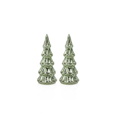 Hanife 2-Piece Lighted Glass Tree Set