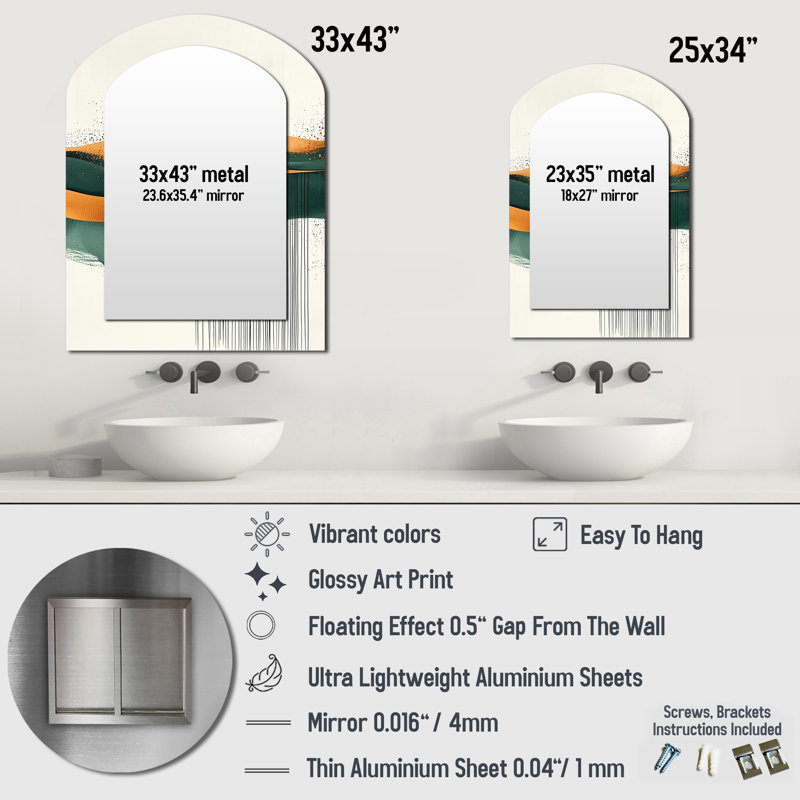 Miroir mural Brown, 34 po x 25 po
