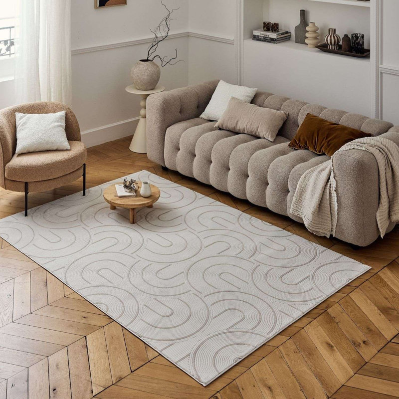Carmel Modern Arc Cream/Beige Area Rug, Rectangle 240 x 340 cm