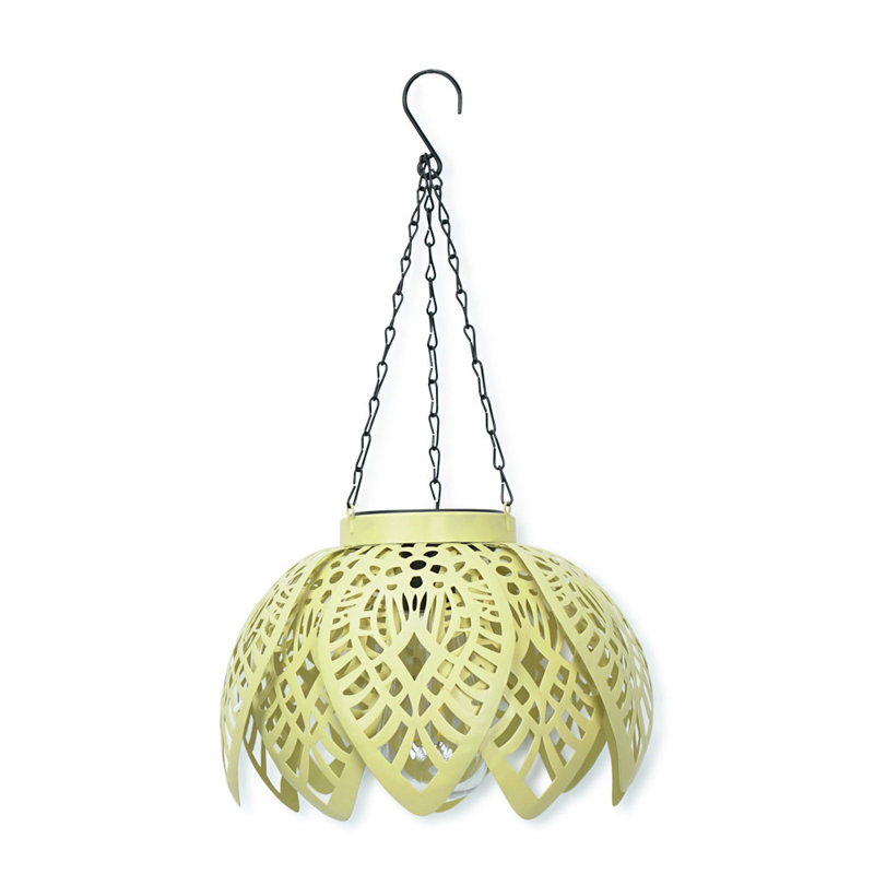 Chatrin 41cm Solar Powered Integrated LED Outdoor Hanging Light, Green, 41cm H x 20cm W x 20cm D