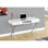 Bureau d'ordinateur 47 po en bois et métal blanc et argent avec deux tiroirs