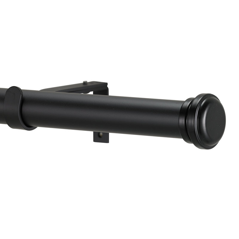 Tringle à rideaux simple 1,13 po Gabler, H 3 po x l 120 po x P 6 po, Noir