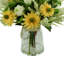 Faux Floral Arrangement with Daisies, Heather and Lilacs