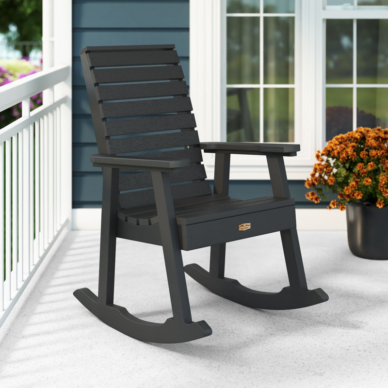 Chaise berçante en plastique Elisiah, Abysse