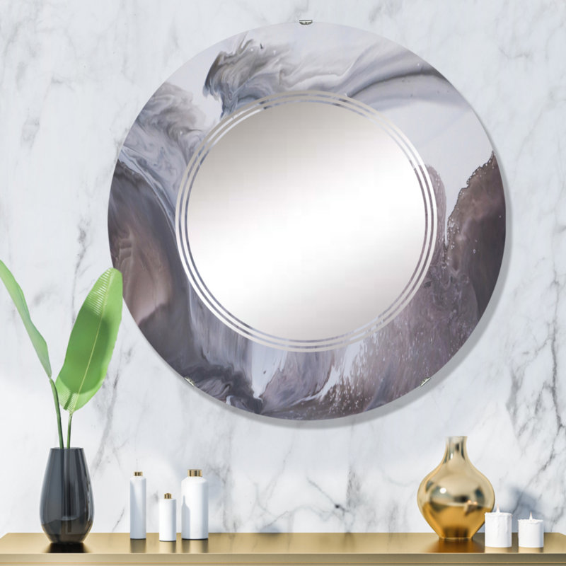 Miroir mural noir et blanc II, 32 po x 32 po