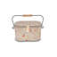 Grand panier à couture ovale avec poignée en métal Dritz, reproduction d'aquarelle florale rétro