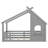 Solid Wood Kids House Floor Bed with Window & Shelf – Low-to-Ground Full Bed, No Box Spring Needed,Gray-676718426-676718368