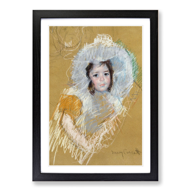 Sketch of a Child by Mary Cassatt - Framed Print, 36cm H x 27cm W x 2cm D, Black Framed